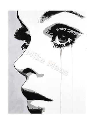 Bright, graphic painting with Mike's pop-driven visual language